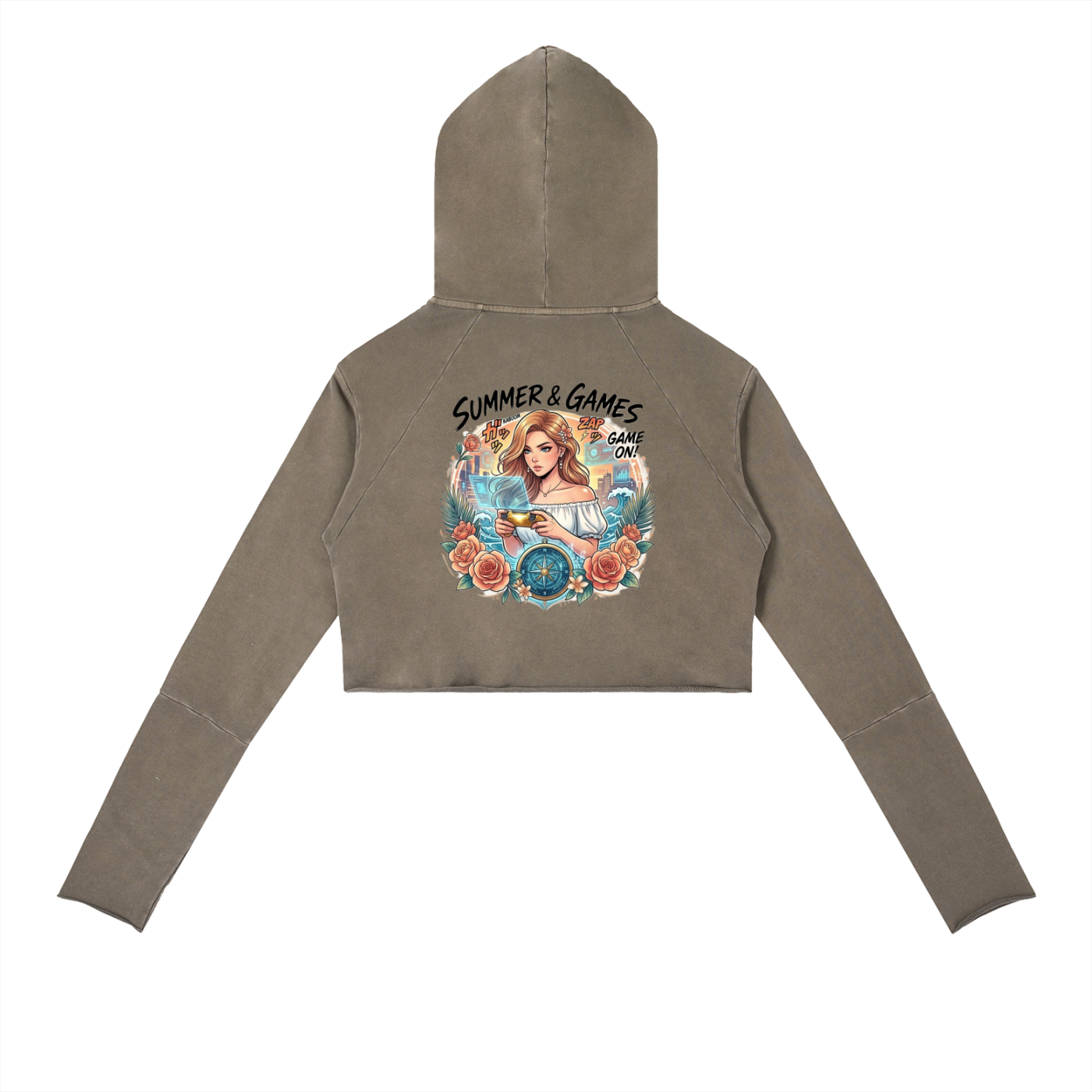 Vintage Washed Raw Edge Hoodie