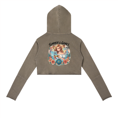 Vintage Washed Raw Edge Hoodie