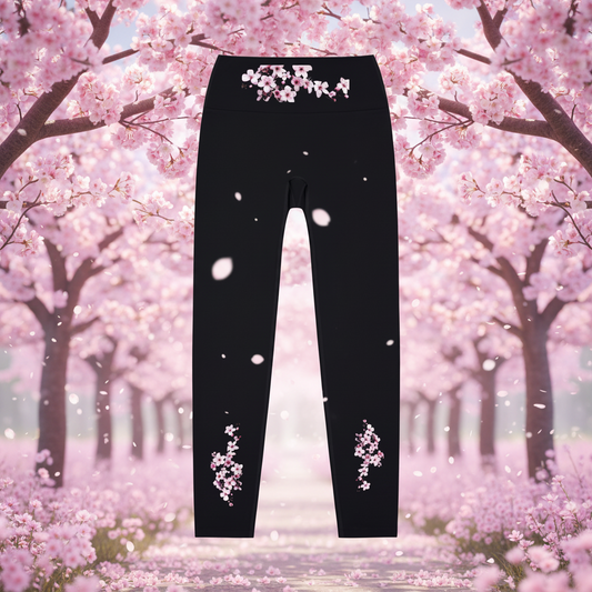 Cherry Blossom High-Waisted Yoga Leggings