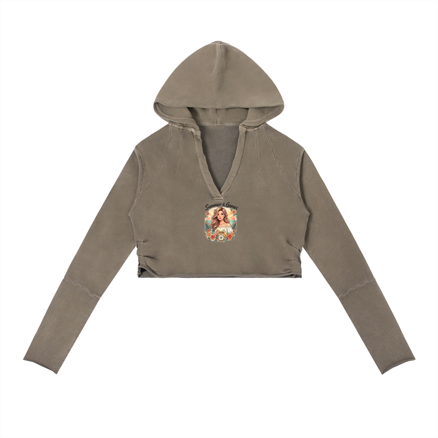 Vintage Washed Raw Edge Hoodie